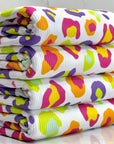 (4X2 YUMMY RIB) MULTI COLORFUL CHEETAH PRINT ON OFF WHITE