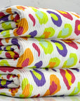 (URBAN RIB) MULTI COLORFUL CHEETAH PRINT ON OFF WHITE