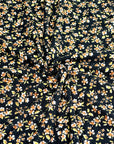 (4X2 YUMMY RIB) ORANGE AND WHITE FLOWERS ON BLACK