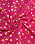 (4X2 YUMMY RIB) TINY WHITE FLOWERS ON FUCHSIA
