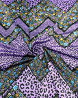 (ITY) BLACK LEOPARD AND TINY FLOWER PATTERN ON PURPLE