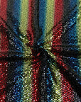 (SEQUIN KNIT) RED, BLACK, BLUE, AND GOLD FAUX DOTS ON BLACK