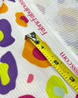 (4X2 YUMMY RIB) MULTI COLORFUL CHEETAH PRINT ON OFF WHITE