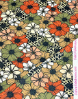 (4X2 RIB) OLIVE, BROWN, RUST AND LEOPARD CREAM FLOWERS