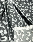 (SATIN) SILVER CHEETAH ON BLACK