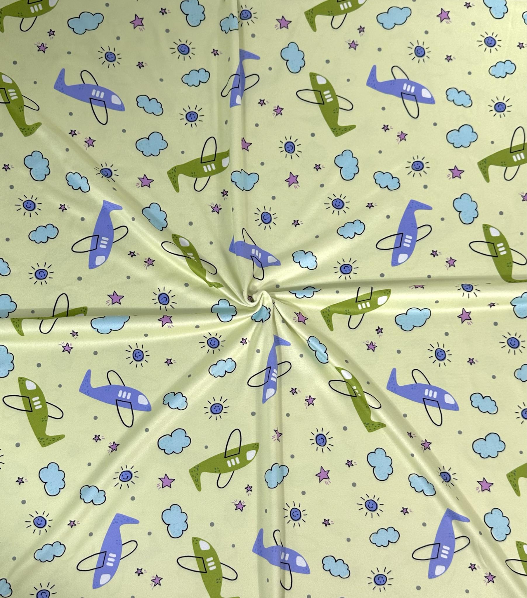 (DBP) PLANES AND CLOUDS ON LIGHT GREEN