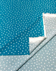 (2X1 YUMMY RIB) OFF WHITE POLKA DOTS ON TEAL