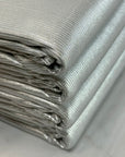 (2X2 RIB) SILVER FOIL ON OFF WHITE