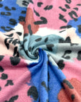 (BRUSHED SWEATER KNIT) LEOPARD PRINT ON COLORFUL PATTERN