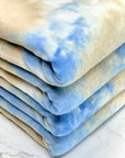 (BRUSHED SWEATER KNIT) BLUE AND TAN TIE DYE