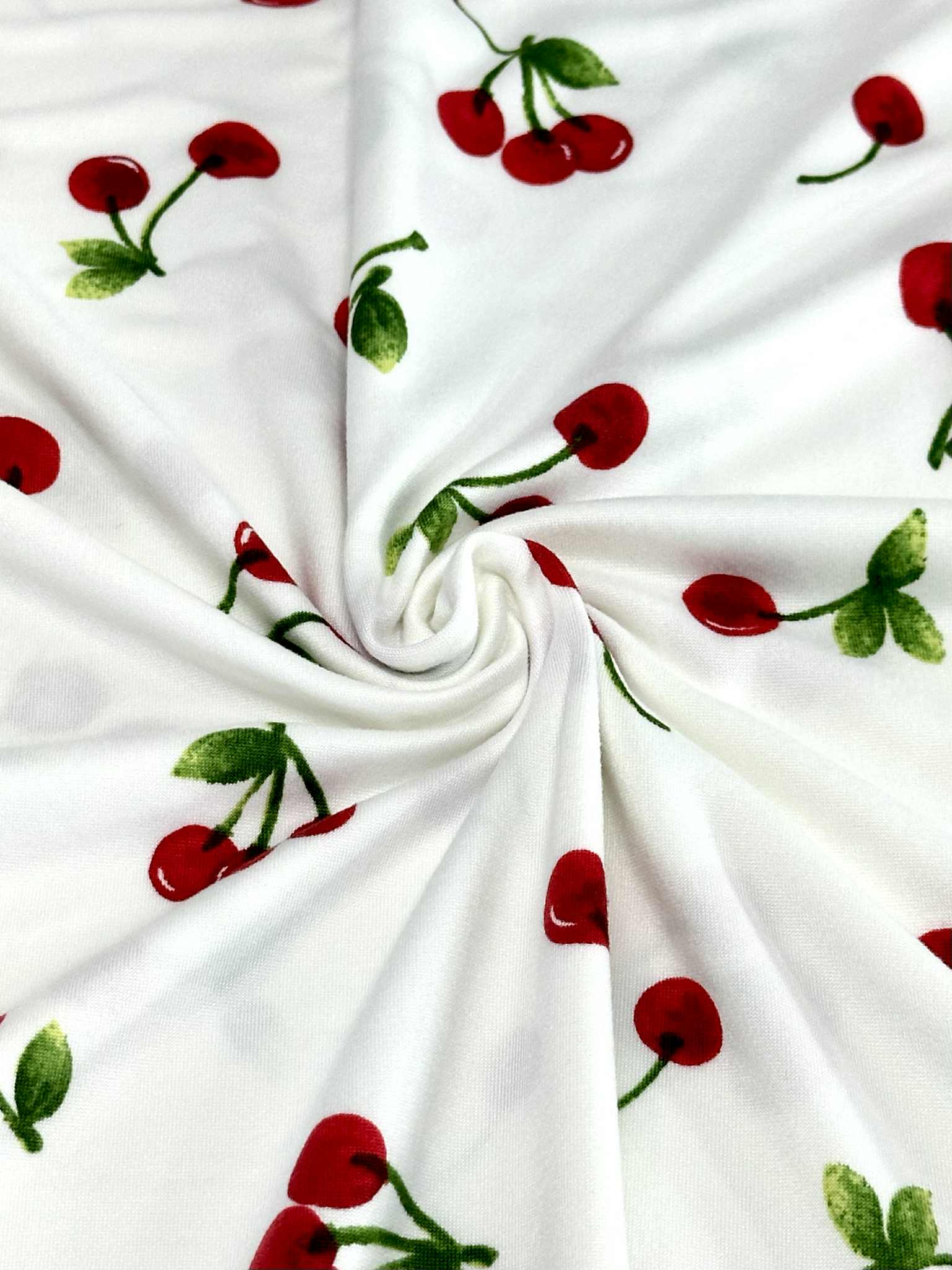 (DBP) RED CHERRIES ON OFF WHITE