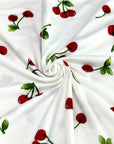 (DBP) RED CHERRIES ON OFF WHITE