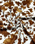 (4X2 YUMMY RIB) SMALL BROWN COW FUR PRINT ON OFF WHITE