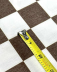 (FRENCH TERRY) BROWN AND OFF WHITE MEDIUM CHECKERED