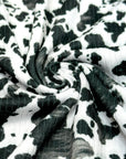 (4X2 YUMMY RIB) SMALL BLACK COW FUR PRINT ON OFF WHITE