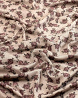 (MESH) VINTAGE MAROON FLOWERS ON TAN