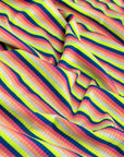 (COTTON RIB) NEON YELLOW, BLUE, PINK, ORANGE, AND OFF WHITE STRIPES