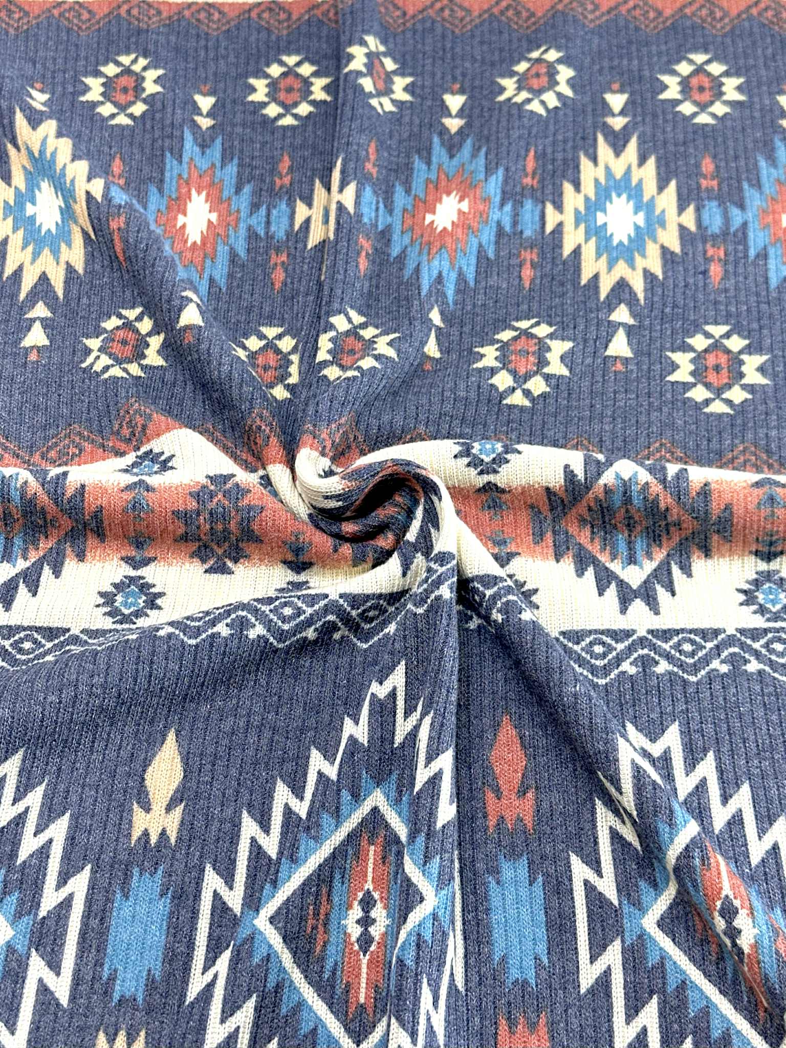 (BELLA RIB) WESTERN PRINT ON NAVY