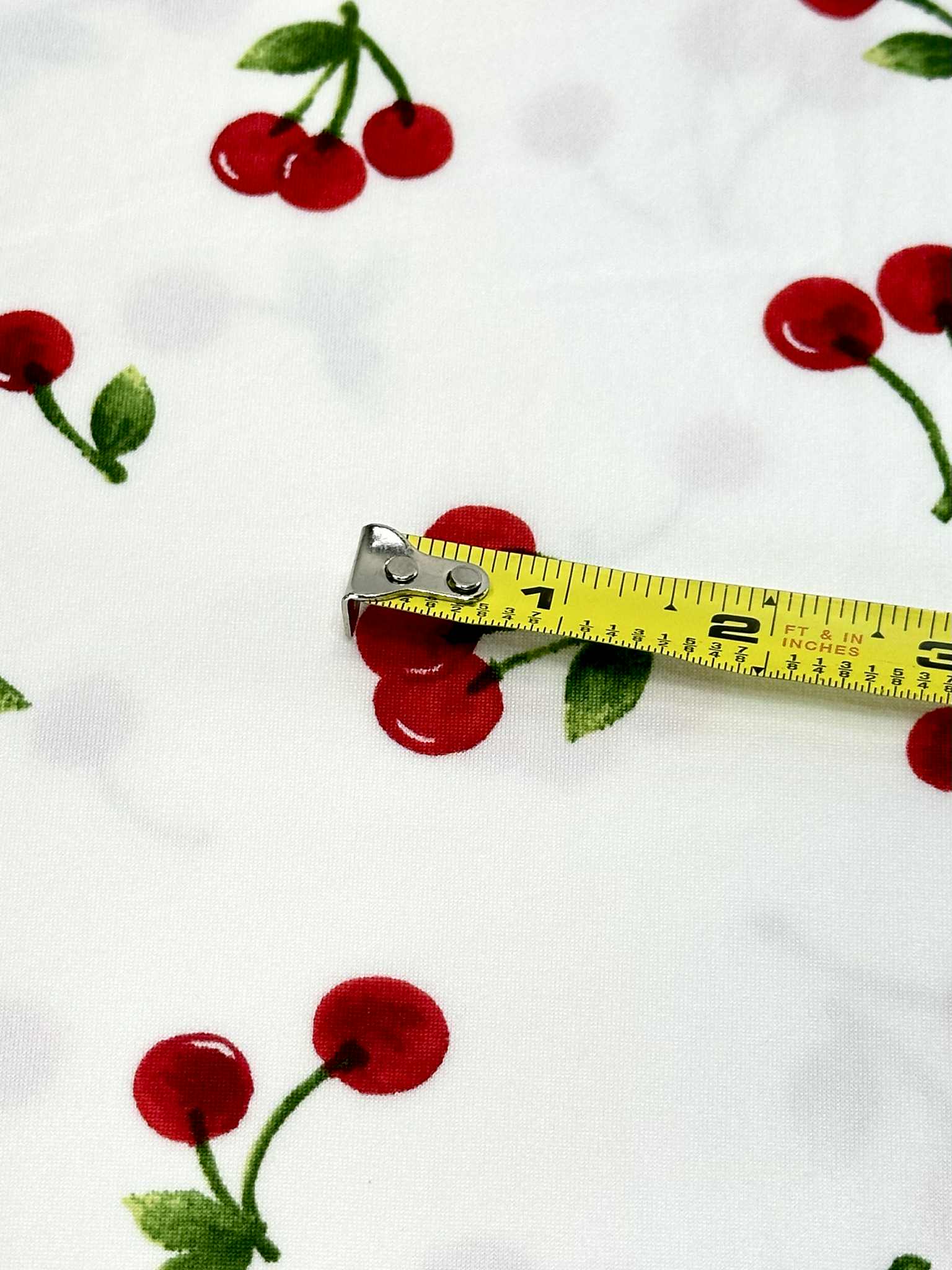 (DBP) RED CHERRIES ON OFF WHITE
