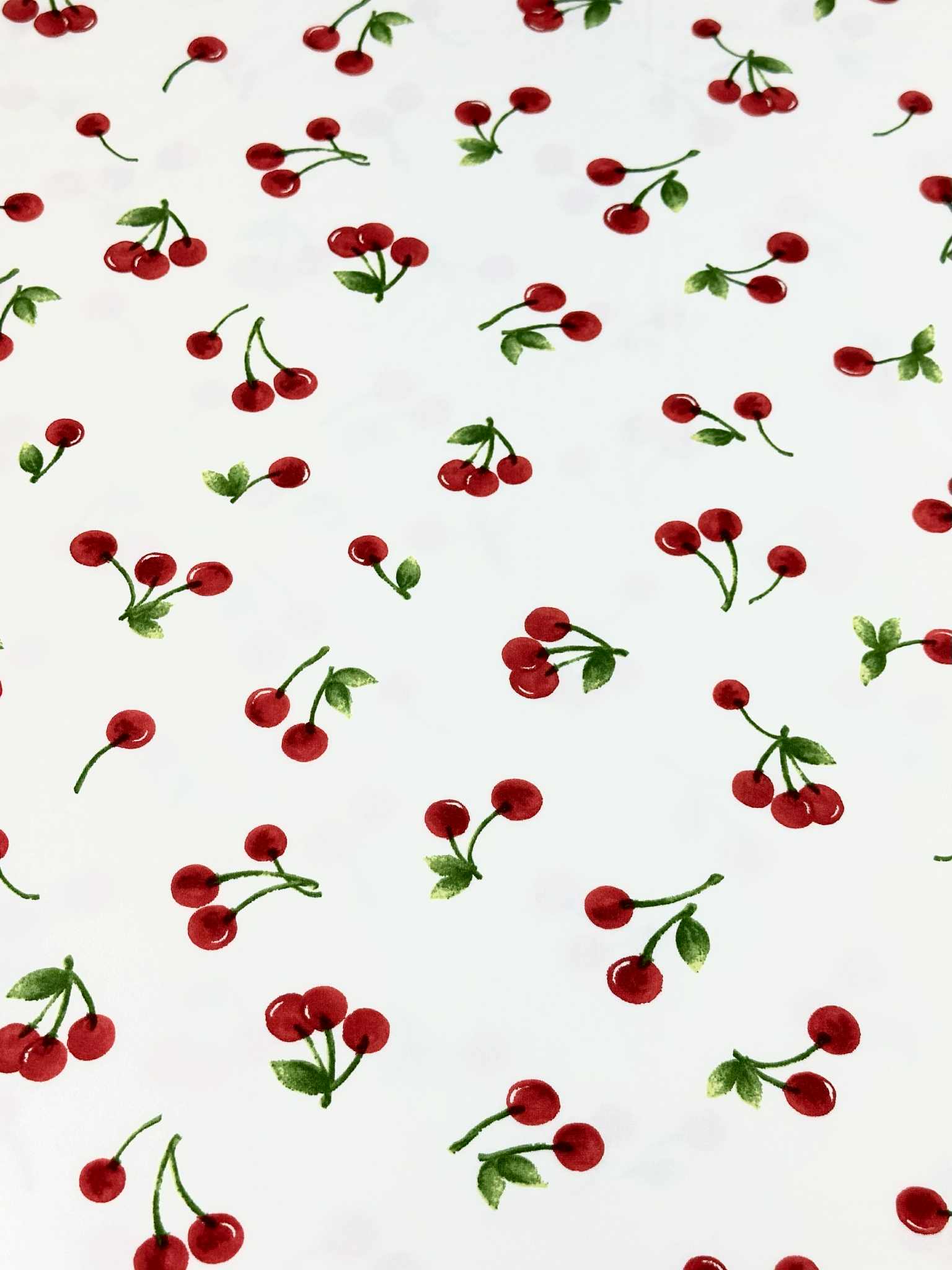 (DBP) RED CHERRIES ON OFF WHITE