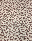 (MESH) VINTAGE MAROON FLOWERS ON TAN