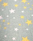 (FRENCH TERRY) YELLOW AND OFF WHITE STARS ON VINTAGE GREEN