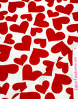 (4X2 YUMMY RIB) RED HEARTS ON OFF WHITE