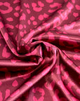 (SATIN) CHEETAH ON BURGUNDY
