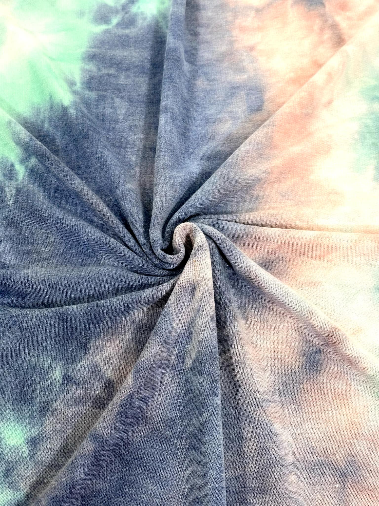 (FRENCH TERRY) BLUSH, AQUA, AND INDIGO TIE DYE (1)