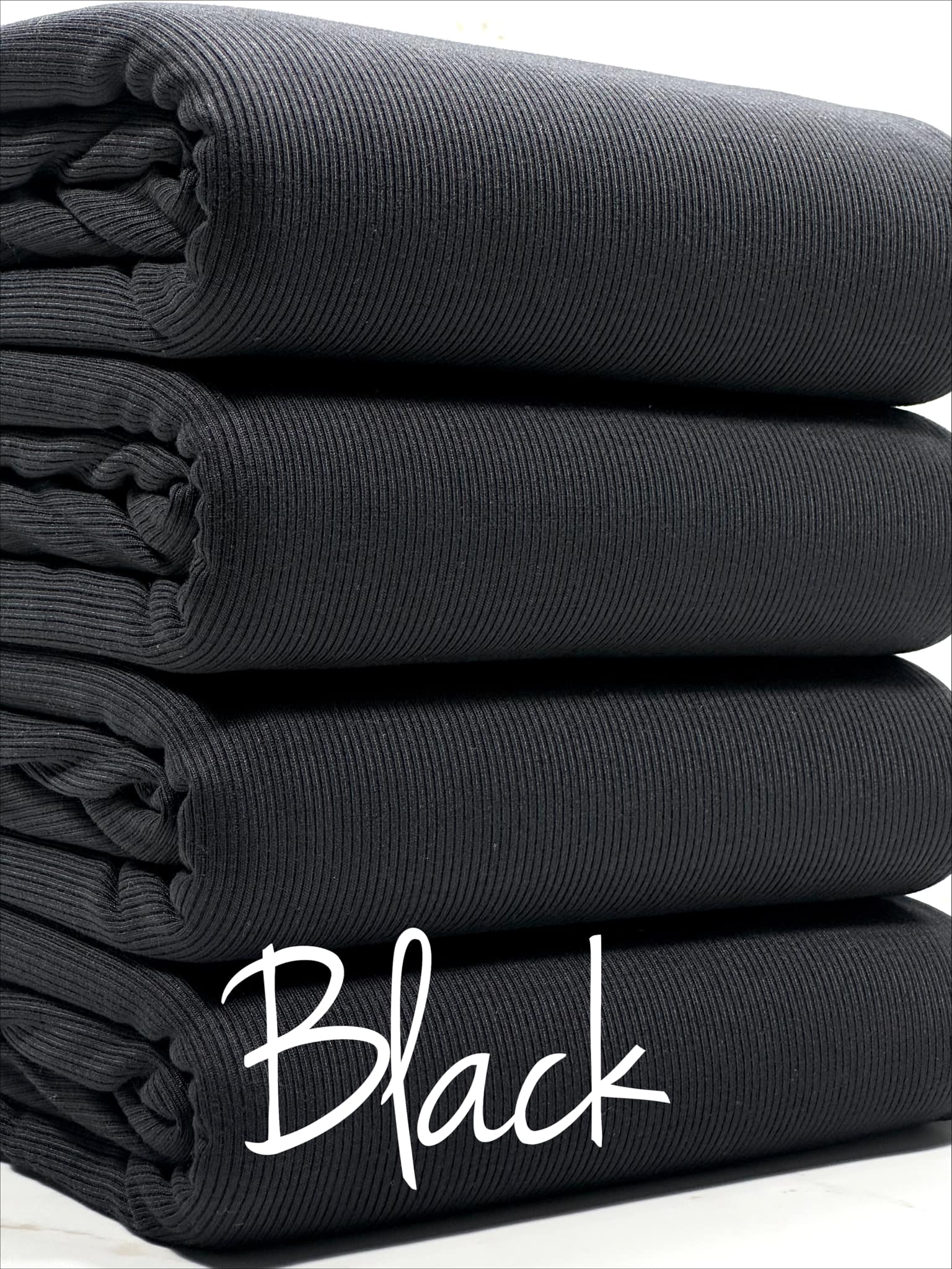 (1X1 BABY RIB) BLACK