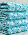 (POINTELLE RIB) BLUE AND OFF WHITE TINY FLOWERS ON OCEAN BLUE(1)