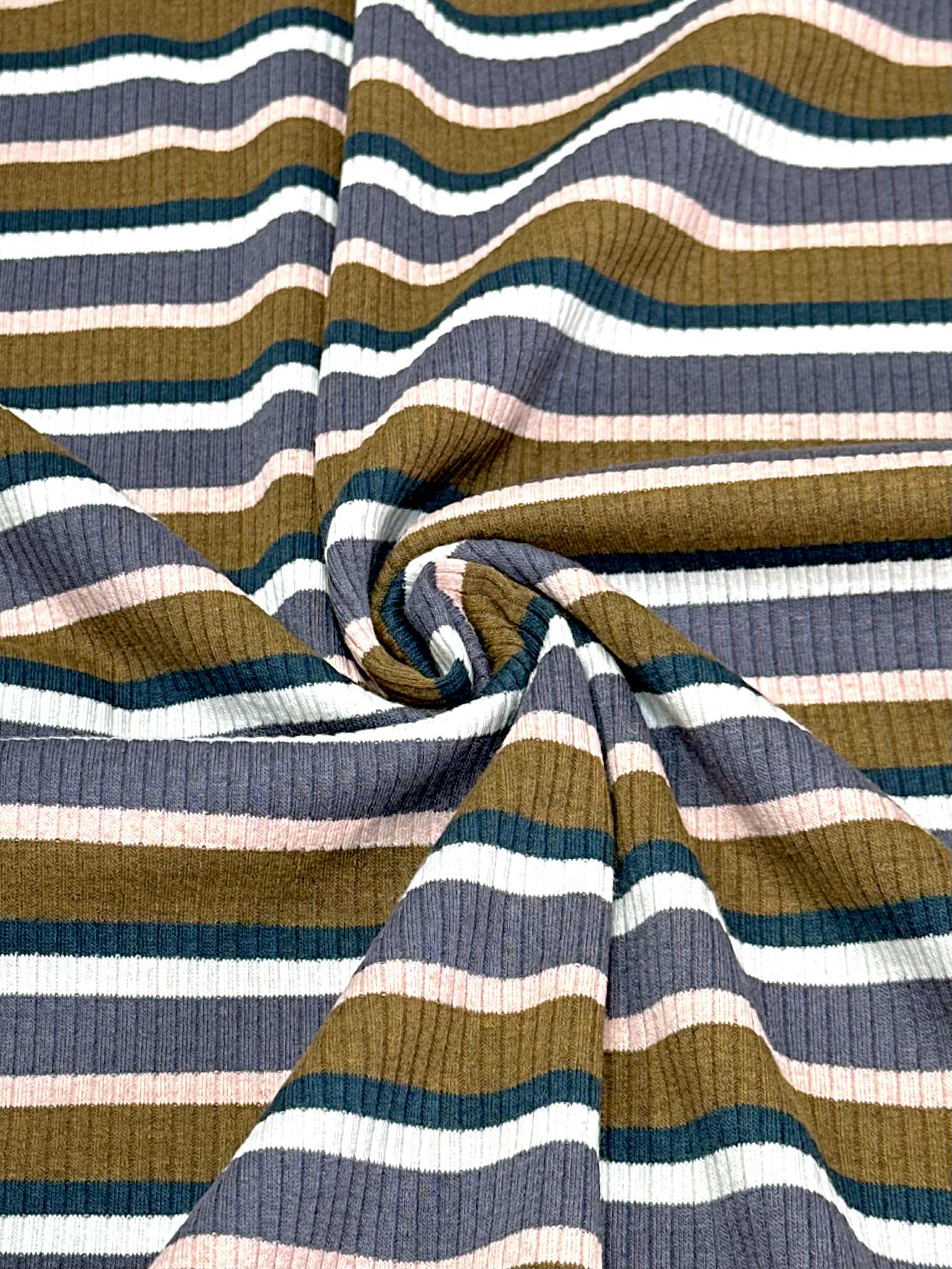 (COTTON RIB) BROWN, NAVY, IVORY, CHARCOAL, AND BLUSH STRIPES (4)