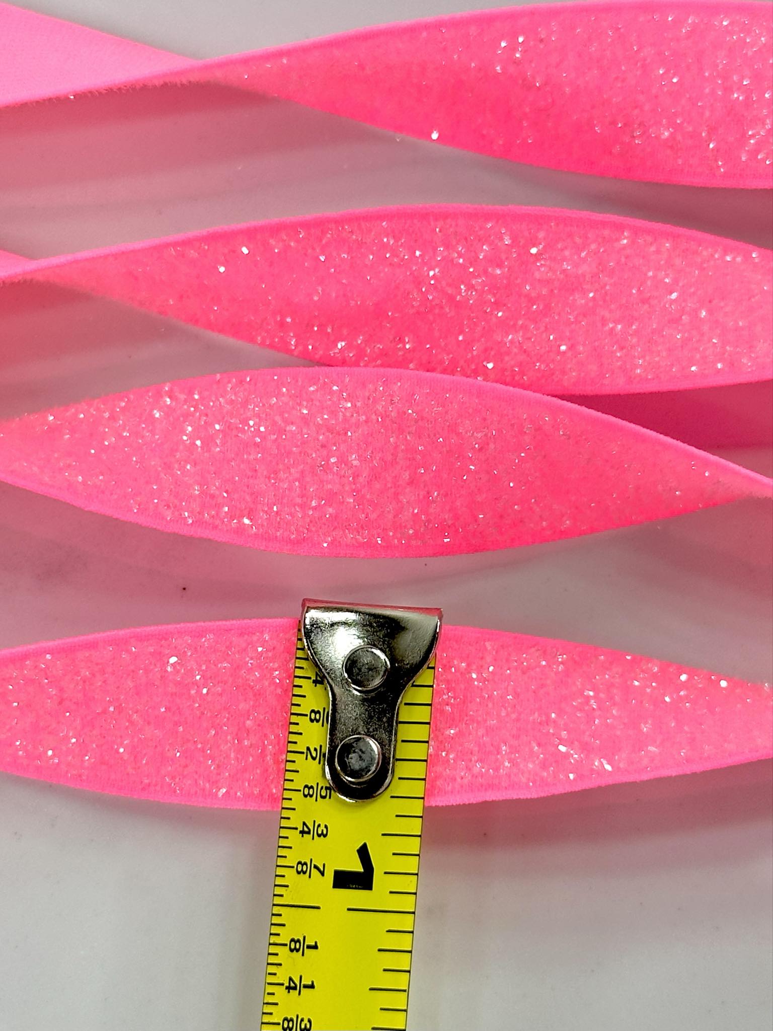 (TRIM) 5/8 ELASTIC NEON PINK SHIMMER
