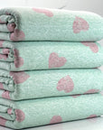 (FRENCH TERRY) VINTAGE HEARTS ON 2-TONE LIGHT MINT (1)