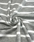 (4X2 RIB) OFF WHITE STRIPES ON GRAY