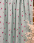 (4X2 RIB) PINK FLOWERS ON LIGHT MINT