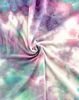 (FRENCH TERRY) PURPLE, PINK, AND AQUA TIE DYE