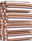 (COTTON RIB) BLUSH, VINTAGE PURPLE, RUST AND BROWN STRIPES ON OFF WHITE
