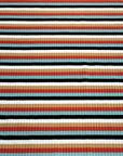 (4X2 YUMMY RIB) BLACK, WHITE, TAN, RED AND AQUA STRIPES