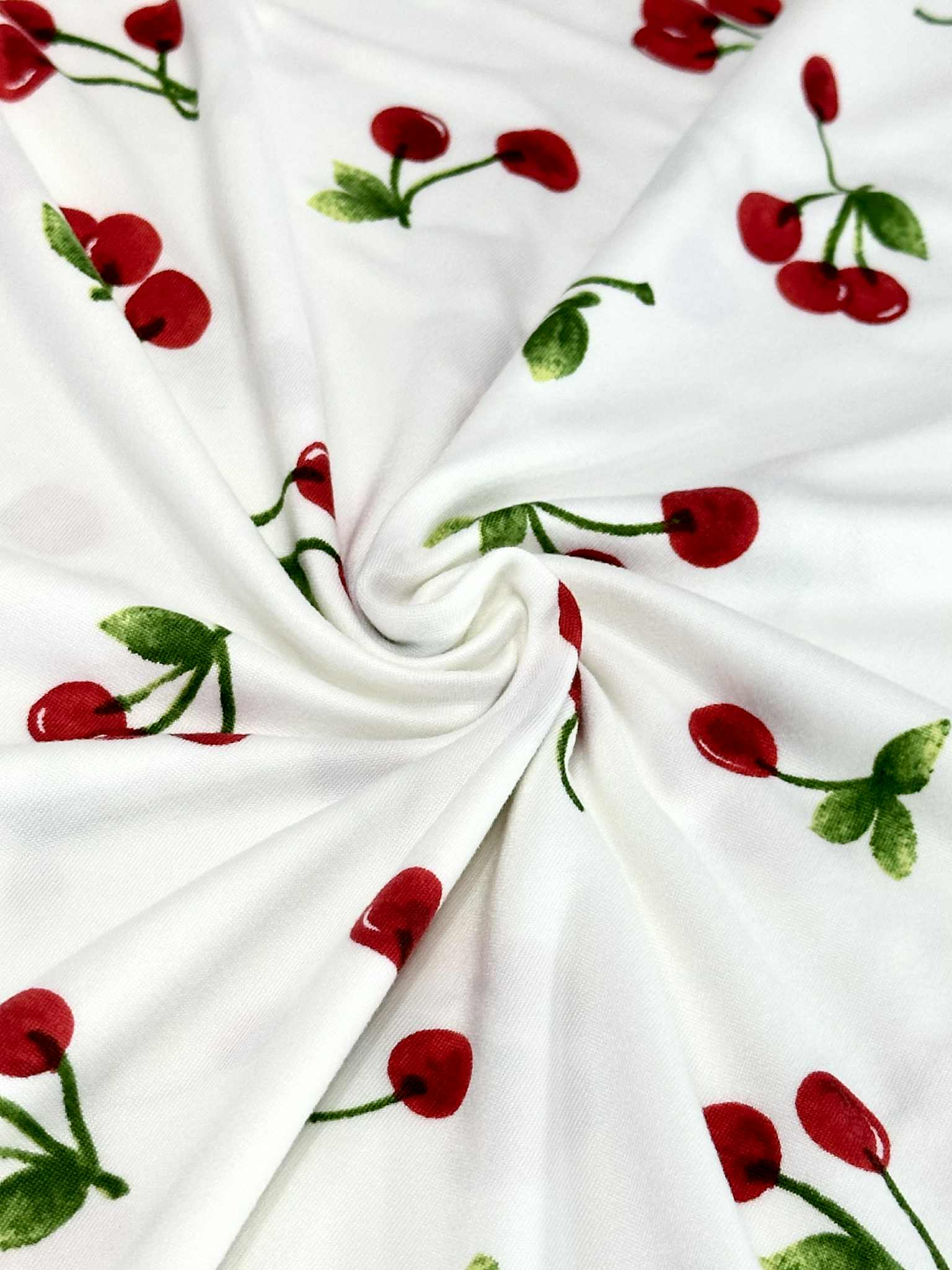 (DBP) RED CHERRIES ON OFF WHITE