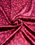 (SATIN) CHEETAH ON BURGUNDY