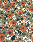 (4X2 RIB) OLIVE, BROWN, RUST AND LEOPARD CREAM FLOWERS