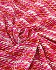 (PLEATED) PINK, ORANGE, AND OFF WHITE LINES