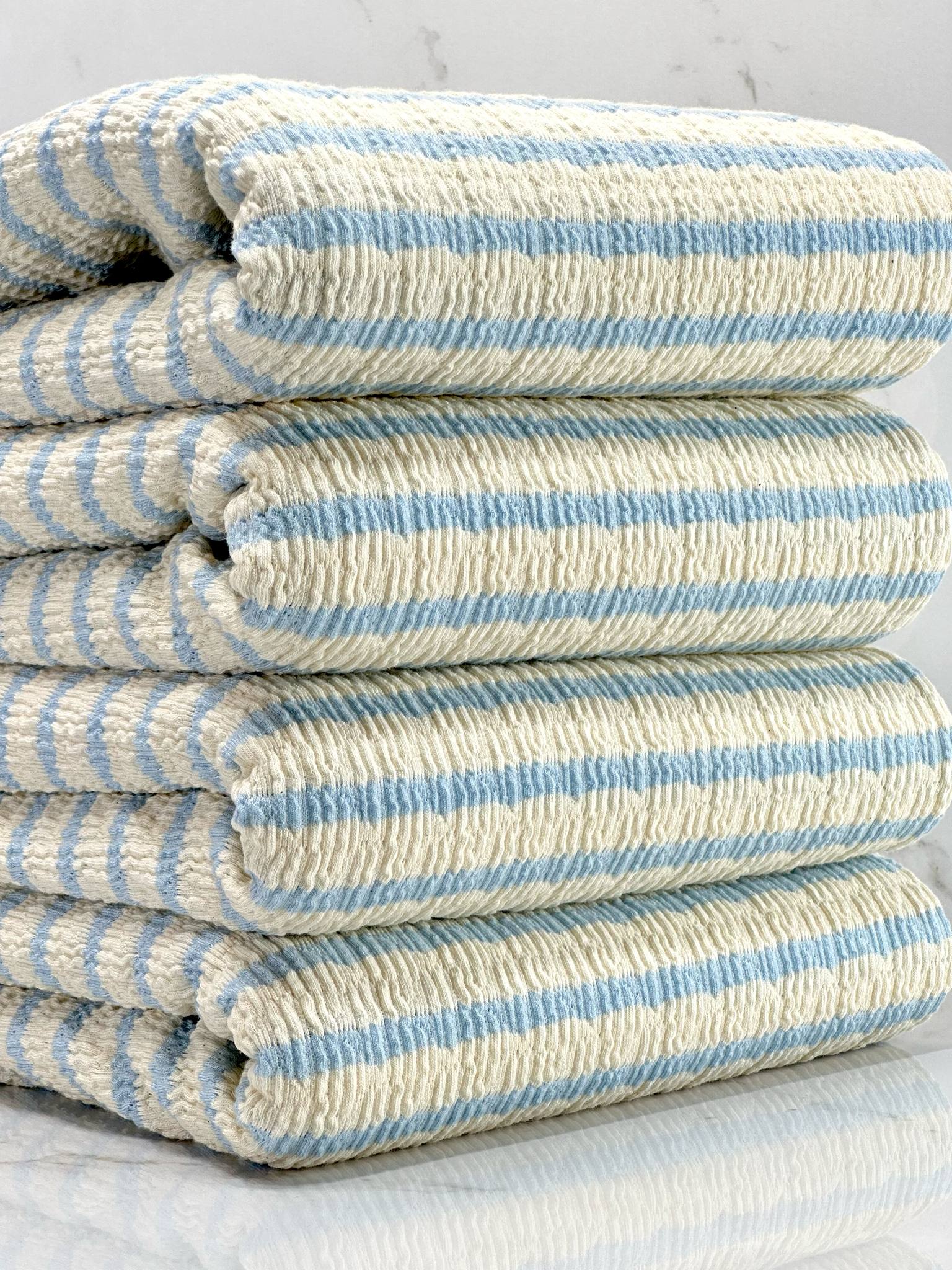 (GUAPO STRIPE) BABY BLUE STRIPES ON IVORY