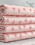 (4X2 YUMMY RIB) PINK HEARTS ON LIGHT PINK