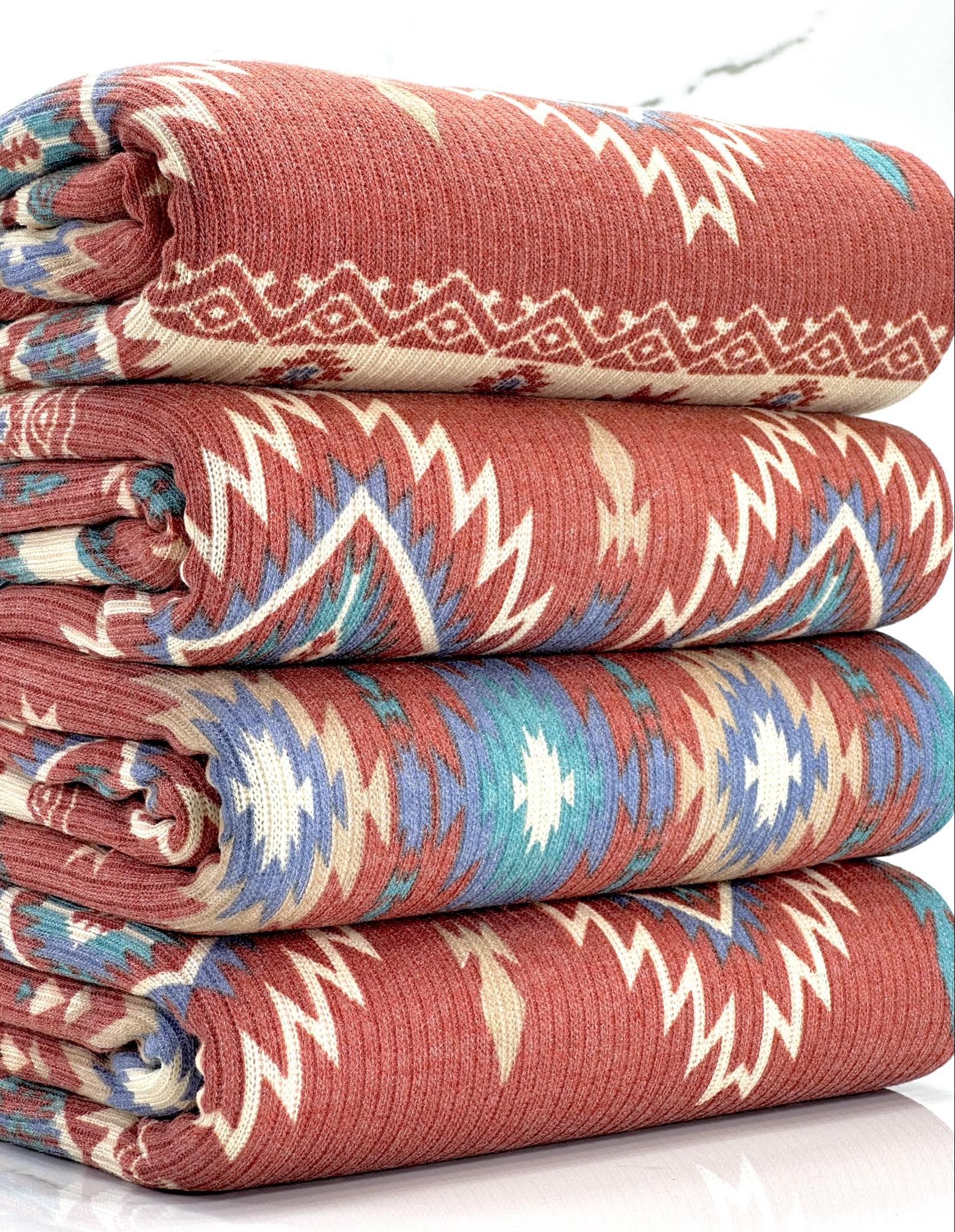 (BELLA RIB) WESTERN PRINT ON RUST