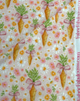 (DBP) CARROTS WITH BOWS AND TINY FLOWERS ON SOFT PINK