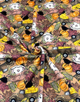 (SWEATER KNIT/OAKLEY) SMALL HAY TRUCKS, SCARECROWS & BLACK CROWS ON COFFEE