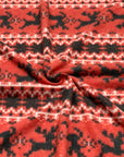 (BRUSHED SWEATER KNIT) BLACK REINDEERS ON RED