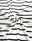 (2X2 YUMMY RIB) BLACK STRIPES ON OFF WHITE